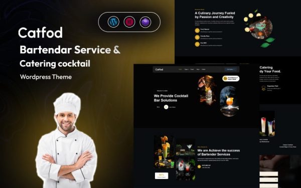 Catfod - Bartender Services & Catering Cocktail WordPress Theme - Image 1