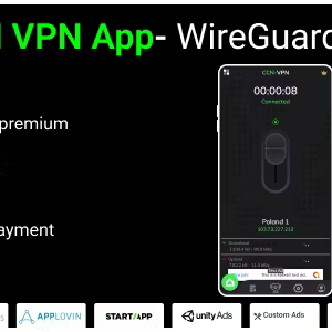 CCN VPN App- WireGuard, OVPN | Admin Panel, Refer & Earn, Admob, Facebook Ads, VPN Subscription Plan