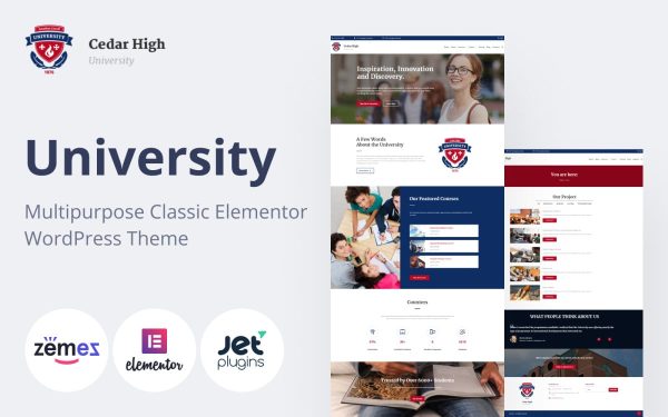 Cedar High - University Multipurpose Classic Elementor WordPress Theme - Image 1