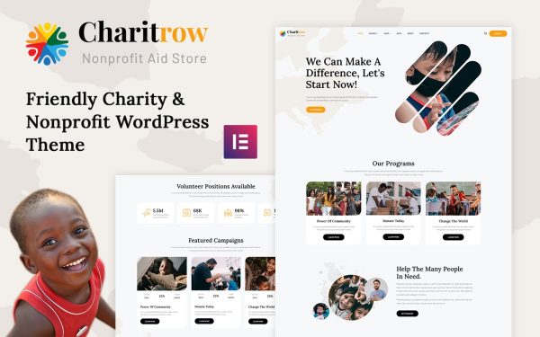 Charitrow - Charity, Nonprofit and Donation WordPress Theme - Image 1