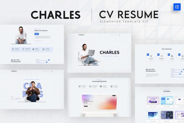 Charles - CV Resume Elementor Template Kit - Image 1