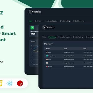 ChatBizz - Advanced AI Support Chat Bot Plugin with React Js & Python