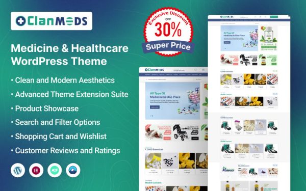 Clanmeds - Medicine & Healthcare WordPress Theme - Image 1