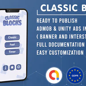 Classic Blocks Tetris - Admob + GDPR + Unity Ads