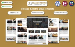Classic rewind vintage retro blog elementor template.jpg
