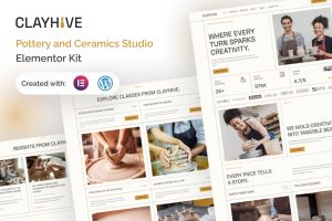 Clayhive pottery ceramics studio elementor kit gplpixel.jpg
