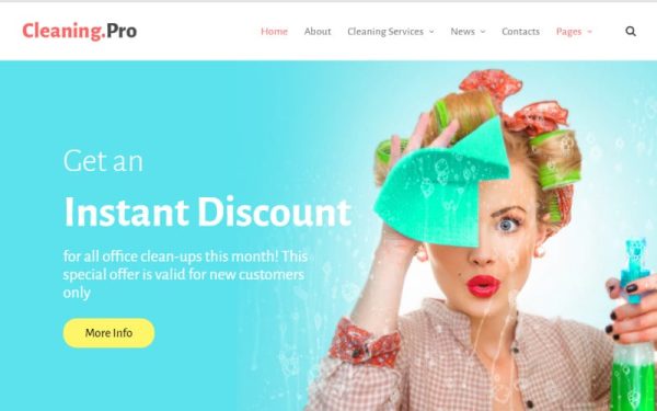 Cleaning & Maid Service Company WordPress Theme - Image 1