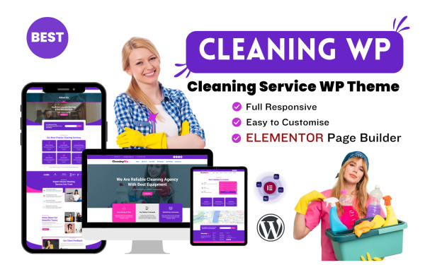 CleaningWp Cleaning And Cleaner Service Wordpress Theme - Image 1