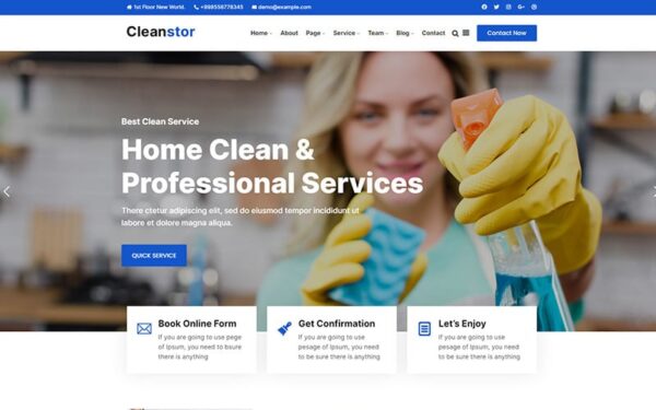 Cleanstor - Cleaning Company Responsive WordPress Theme - Image 1
