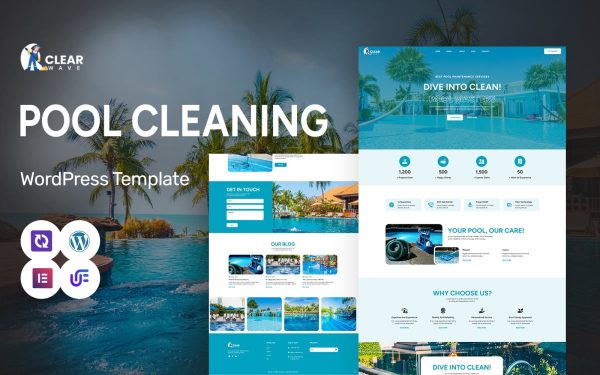 Clear Wave - Pool Cleaning, Maintenance And Installation WordPress Elementor Theme - Image 1