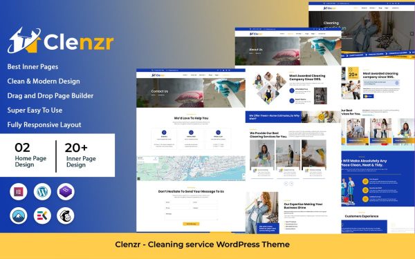 Clenzr - Cleaning Service WordPress Theme - Image 1