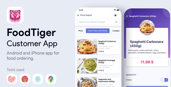 client-app-react-native-client-mobile-app-foodtiger-codermarket.jpg Client app - React Native Client Mobile app - FoodTiger - Image 1