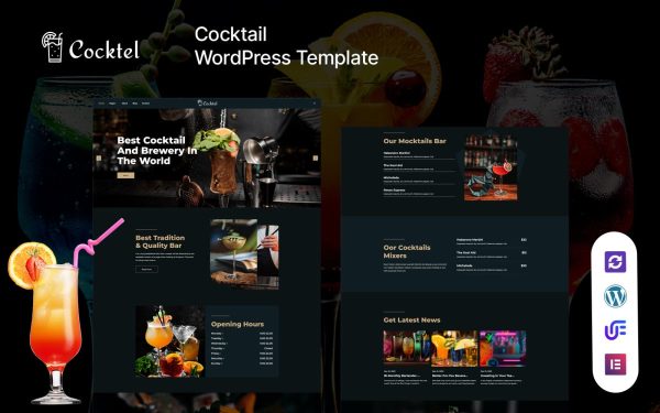 Cocktel - Cocktail Bar And Restaurant WordPress Elementor Theme - Image 1