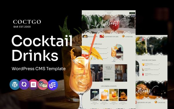 Coctgo - Cocktail Bar Multipurpose WordPress Elementor Theme - Image 1
