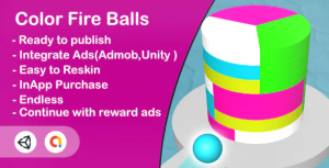 Color fire balls unity game admob ios android codermarket.png
