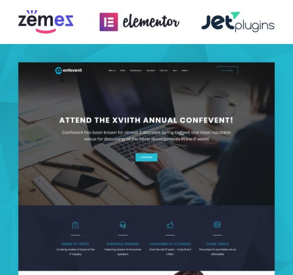 Confevent - Event Landing Page WordPress Theme - Image 1