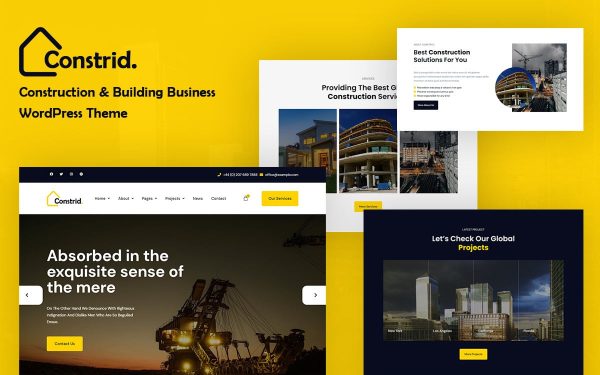 Constrid - Construction Building Business WordPress Theme - Image 1