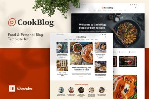 Cookblog food personal blog elementor template kit gplpixel.jpg