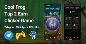 Coolfrog tap2earn clicker game with telegram mini app api bot v100 .jpg