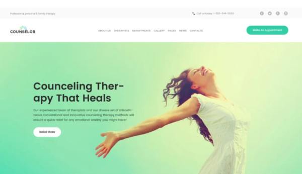 Counselor - Counseling Therapy Center Responsive WordPress Theme - Image 1