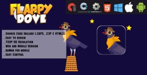Crazy flappy dove html5 game web mobile admob capx c3p and html5 .jpg