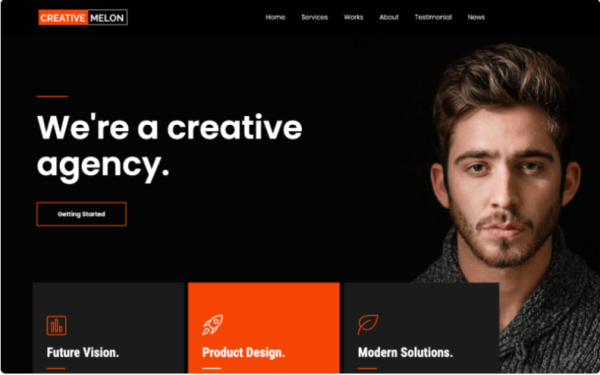 Creative Melon-One Page Creative Agency WordPress Theme - Image 1