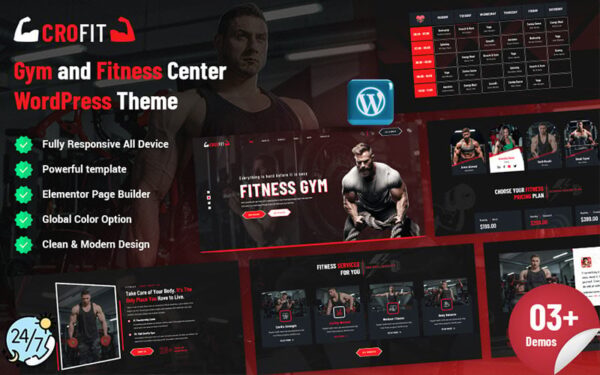 Crofit- Gym & Fitness Center WordPress Theme - Image 1