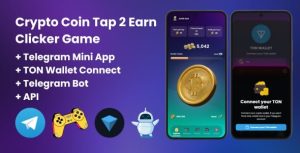 Crypto coin tap 2 earn clicker game with telegram mini app api bot ton.jpg