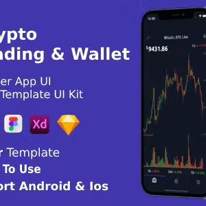 Crypto Trading Android + iOS + Figma + XD + Sketch - Flutter - Template - Wallet
