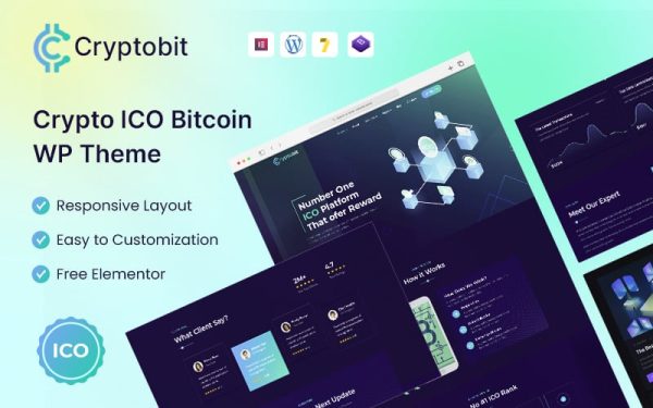 Cryptobit - ICO WordPress Theme - Image 1