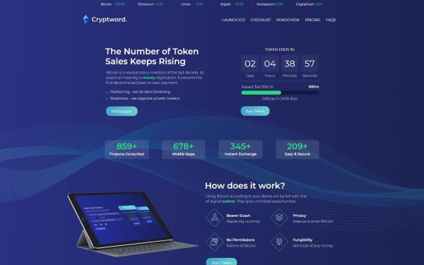 Cryptword - Cryptocurrency WordPress Elementor Theme - Image 1