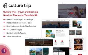 Culture trip travel and booking services elementor template kit gplpixel.jpg