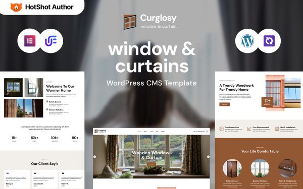 Curglosy - Windows And Curtains WordPress Elementor Theme - Image 1