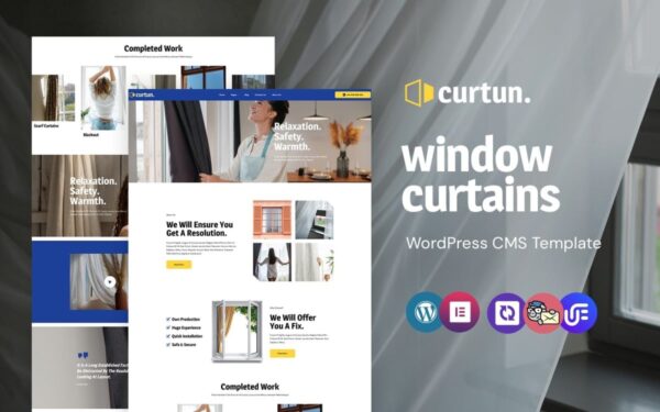 Curtun - Window Curtains WordPress Elementor Theme - Image 1