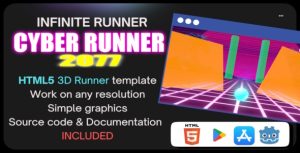 Cyber runner 2077 html5 infinite runner 3d game gplpixel.jpg