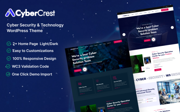 CyberCrest – Cyber Security & Technology WordPress Theme - Image 1