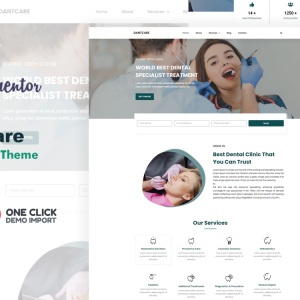 Dantcare Dentist and Dental Clinic Elementor WordPress Theme
