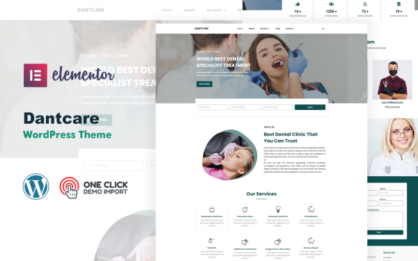 Dantcare Dentist and Dental Clinic Elementor WordPress Theme - Image 1