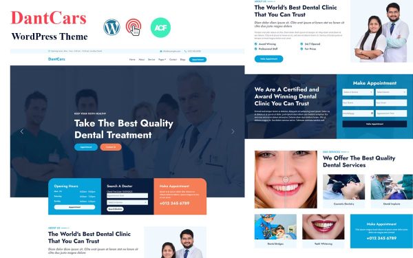 Dantcars Dentist and Dental Clinic WordPress Theme - Image 1