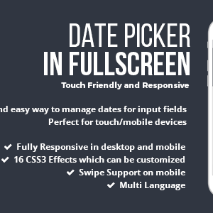 Date Picker In Fullscreen - jQuery Plugin