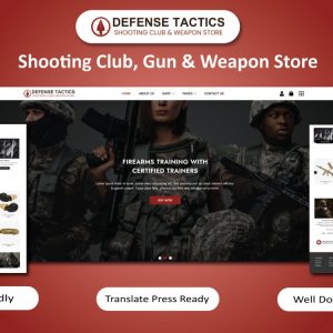 Defense Tactics - Shooting Club, Gun & Weapon Store WordPress Elementor Template