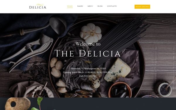 Delicia - Restaurant Responsive WordPress Theme - Image 1