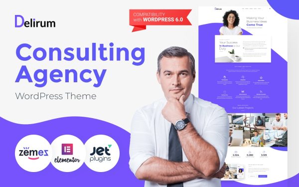 Delirum - Corporate Landing WordPress Theme - Image 1