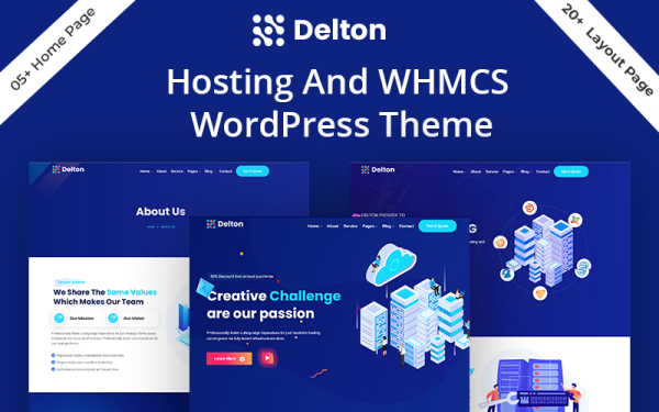 Delton - Domain & Hosting Services WordPress Theme - Image 1