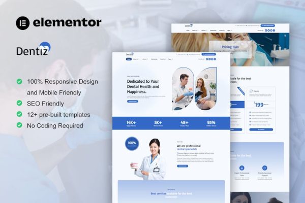 Dentiz - Dentist & Dental Care Elementor Pro Template Kit - Image 1