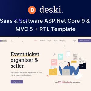 Deski - Software, SaaS & Startup ASP.Net Core 9 & MVC 5 Template