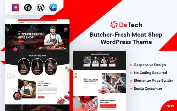 Detech - Butcher & Fresh Meat WordPress Theme - Image 1