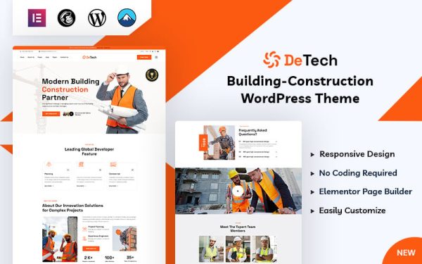 Detech - Construction WordPress Theme - Image 1