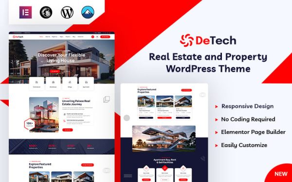 Detech - Realestate WordPress Theme - Image 1