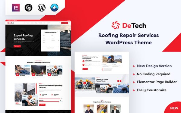 Detech - Repair Roofing Services WordPress Theme - Image 1